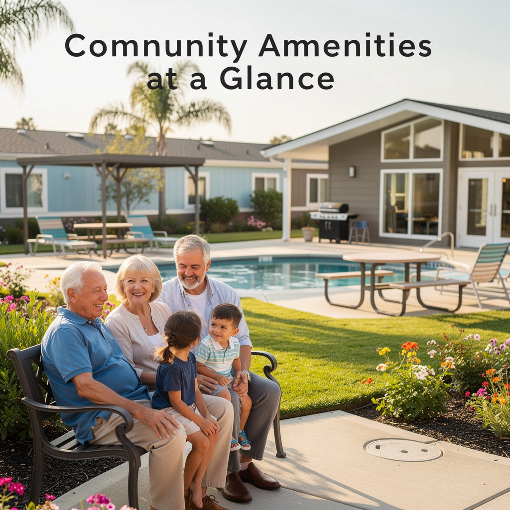 Holiday Mobile Home Park community amenities including a clubhouse and green spaces for resident gatherings in Santa Barbara