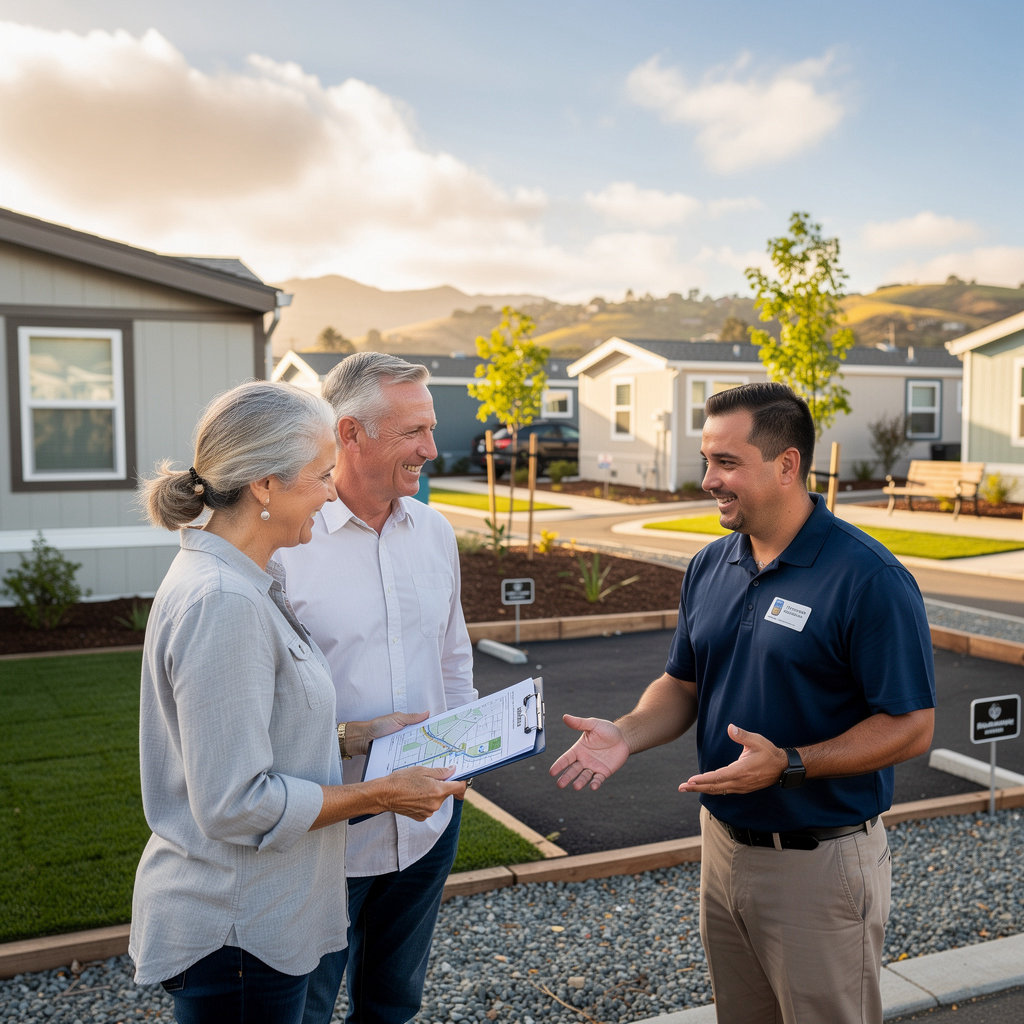 Holiday Mobile Home Park lot rental options showing well-maintained mobile home spaces in Santa Barbara